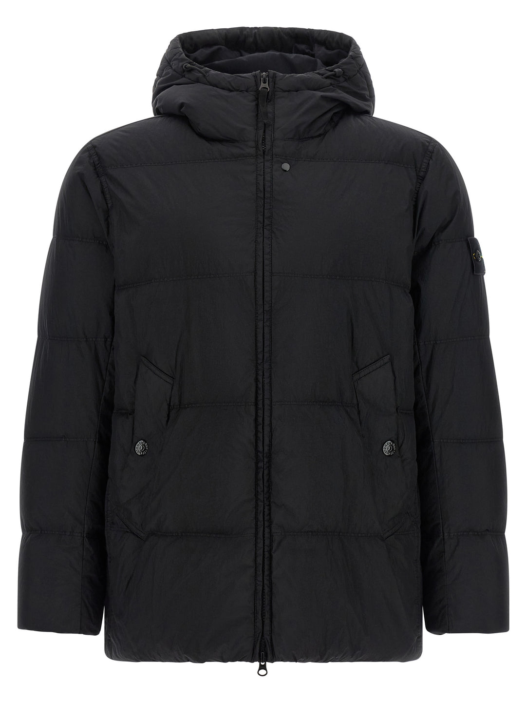 Stone Island Crinkled-Effect Down Jacket Puffer Jackets - Nero | f3f65d271ecc44ed0c056649a53e1e63c52cc704