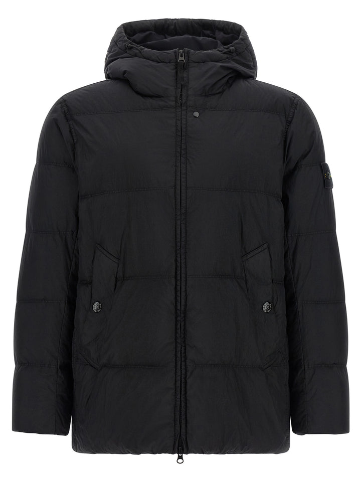 Stone Island Crinkled-Effect Down Jacket Puffer Jackets - Nero | f3f65d271ecc44ed0c056649a53e1e63c52cc704