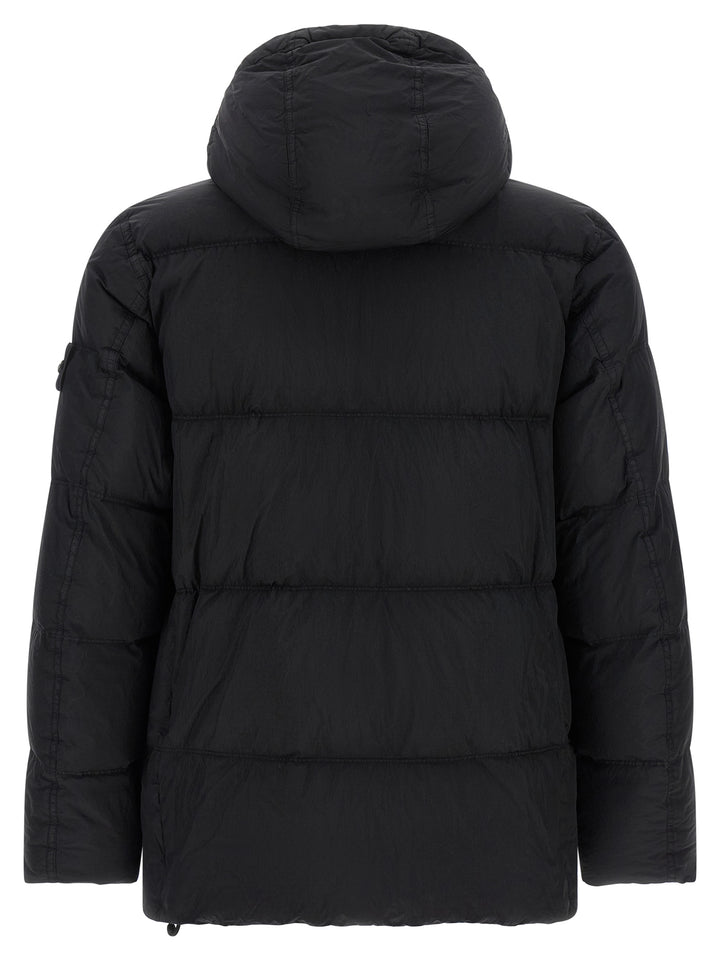 Stone Island Crinkled-Effect Down Jacket Puffer Jackets - Nero | 20b04ae9cf2bbb8dd4aff064997063259648089c