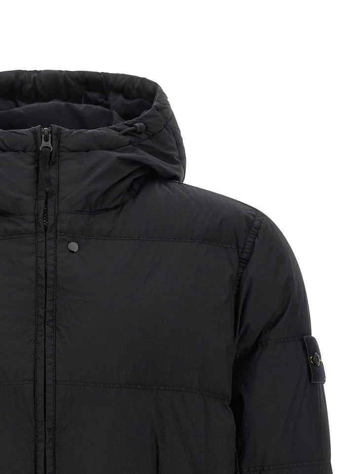 Stone Island Crinkled-Effect Down Jacket Puffer Jackets - Nero | ccdb0585e6869758f2bccc795ed3832f0faa60f4