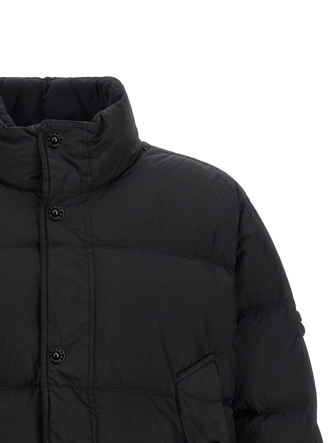 Stone Island Short Down Jacket Puffer Jackets - Nero | 35c4271331c9428800a838ba6dfd51384841da25