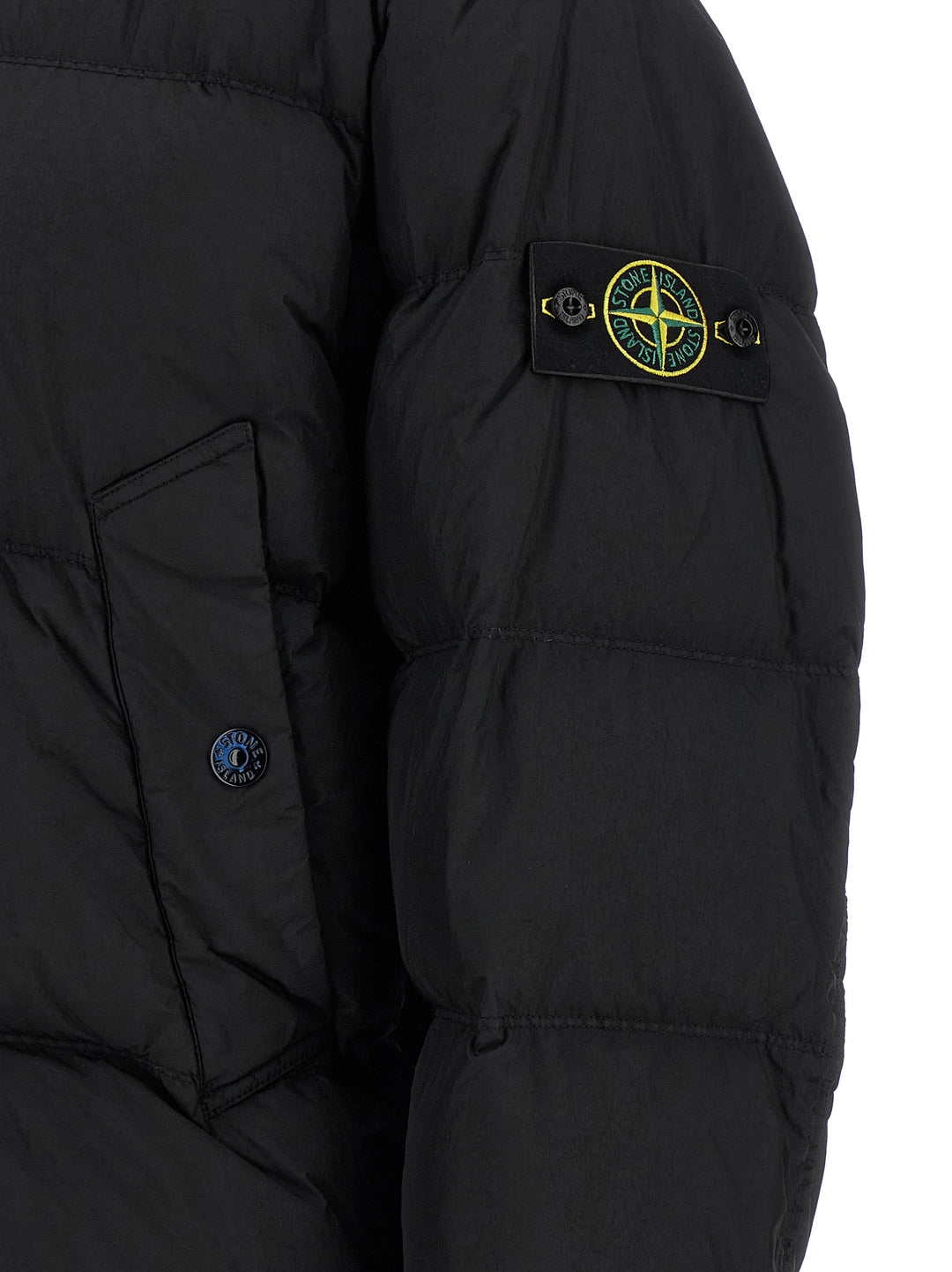 Stone Island Short Down Jacket Puffer Jackets - Nero | 632915f9be15e12958e24b74a1c9b5e626b74b0b