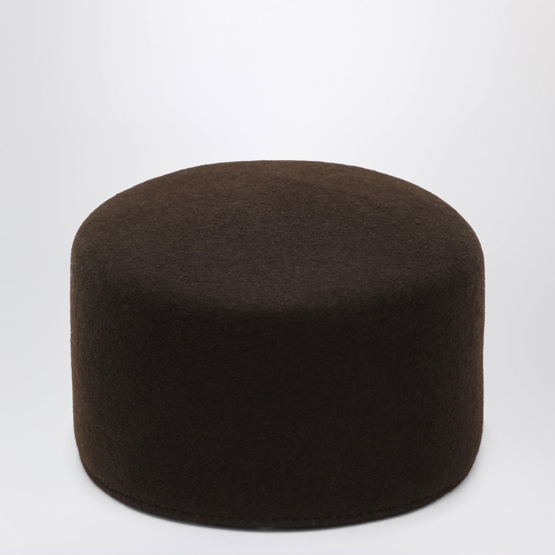 Maison Ola Black Le Pillbox Hat In Wool