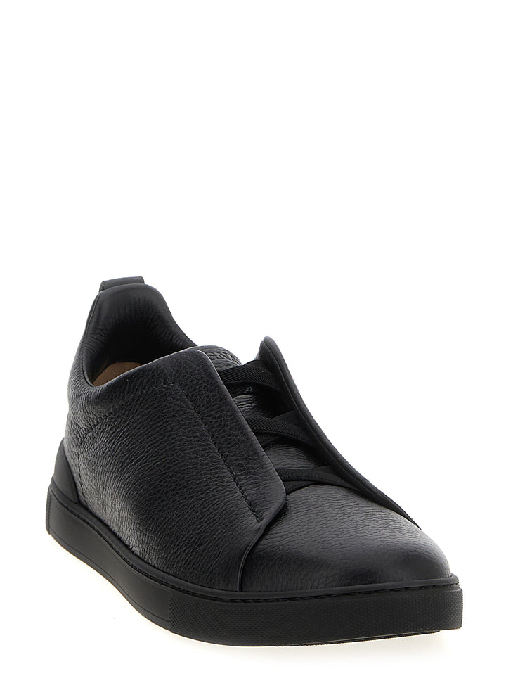 Zegna Triple Stitch Sneakers - Nero | 8e8092b8e4d010ac32b03dbb6d205afd529c1885