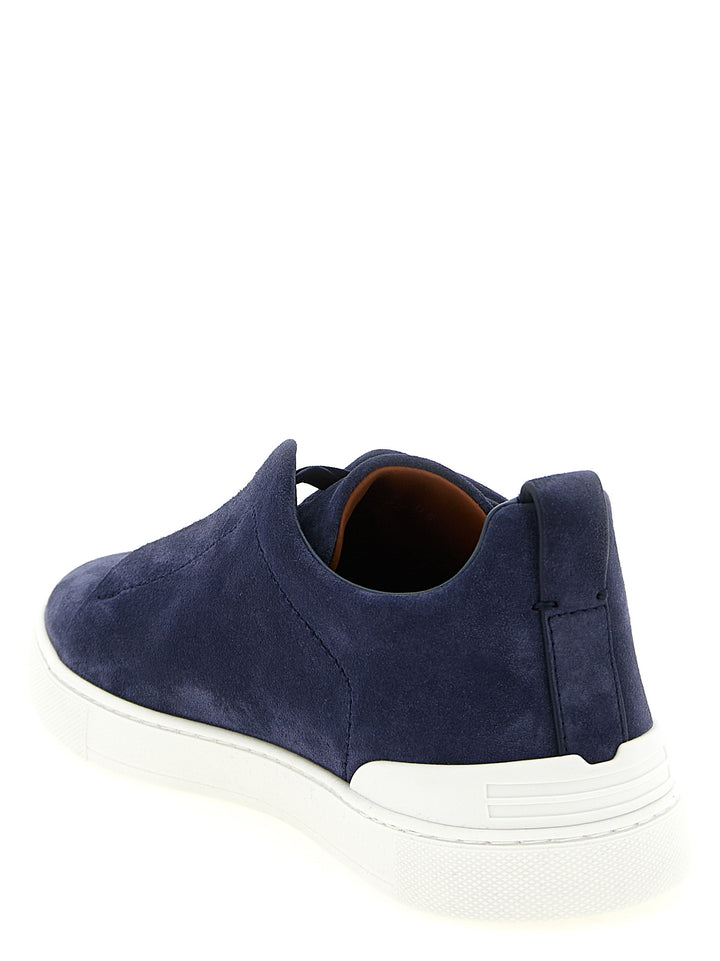 Zegna Triple Stitch Sneakers - Blu | efba4f6909ed82c534c5a7778368594dec616b1c