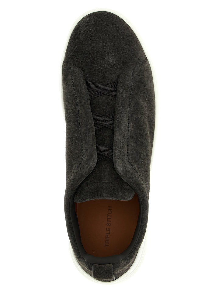 Zegna Triple Stitch Sneakers - Grigio | a000abae478255fa96d8f57379e549f23ec194e6