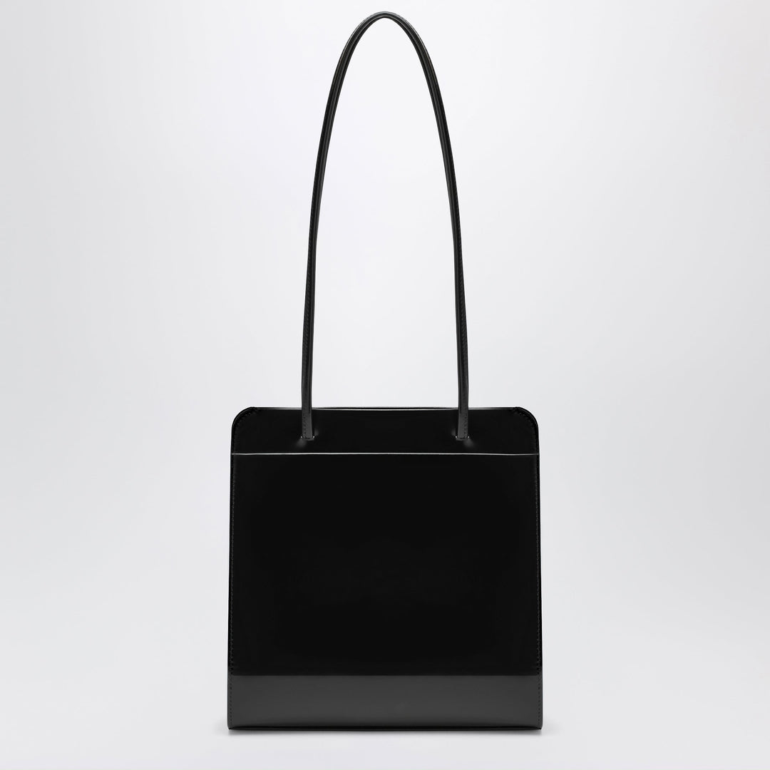 Fane Lisse Tote Noir En Cuir Brossé