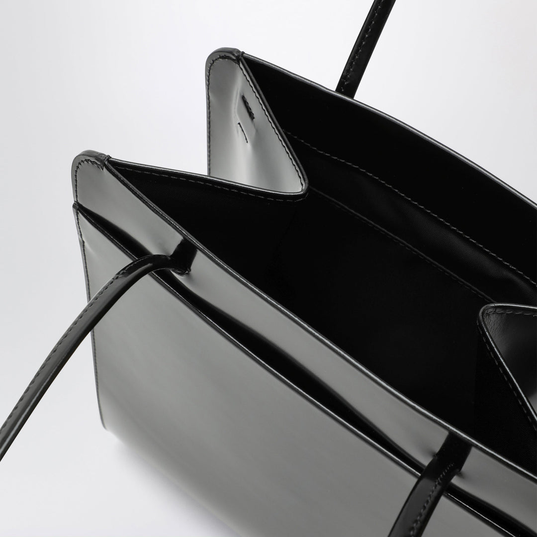 Fane Lisse Tote Noir En Cuir Brossé