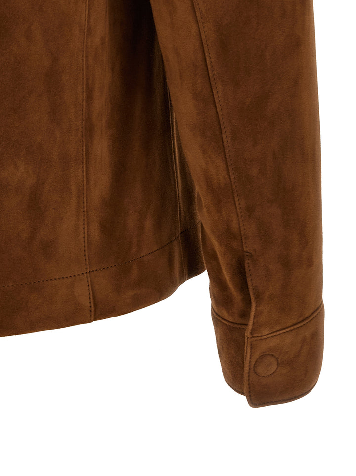 Tom Ford Suede Overshirt Puffer Jackets - Marrone | 190b22260b33bf66a68cfedbc49b427ce1a8fb99