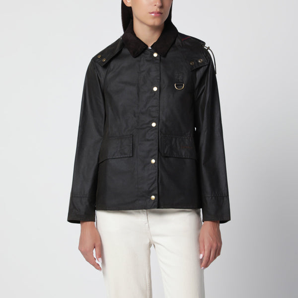 Chaqueta de algodón encerado azul marino