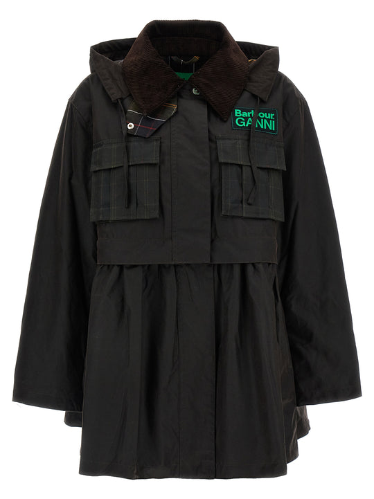Parka Barbour X Ganni Puffer Jackets Marrone