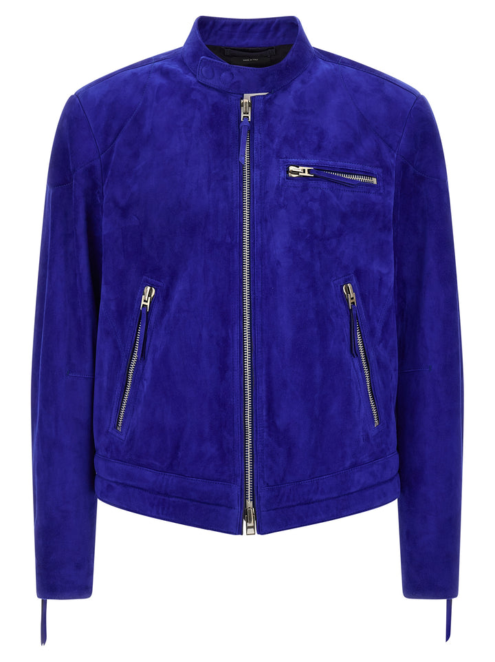 Tom Ford Biker Jacket Puffer Jackets - Blu | a0717dc7e244470fe0a0dc954153a2c39971e304