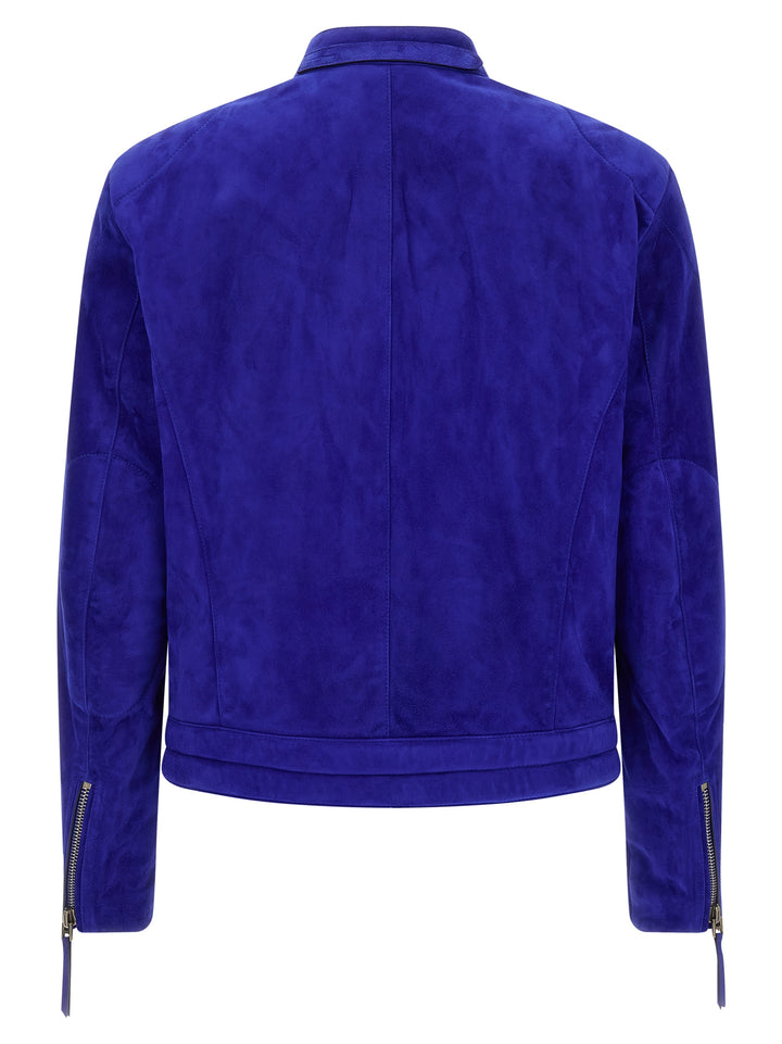 Tom Ford Biker Jacket Puffer Jackets - Blu | 9c047a645ecfdcda0afa41e005a128f27739c944