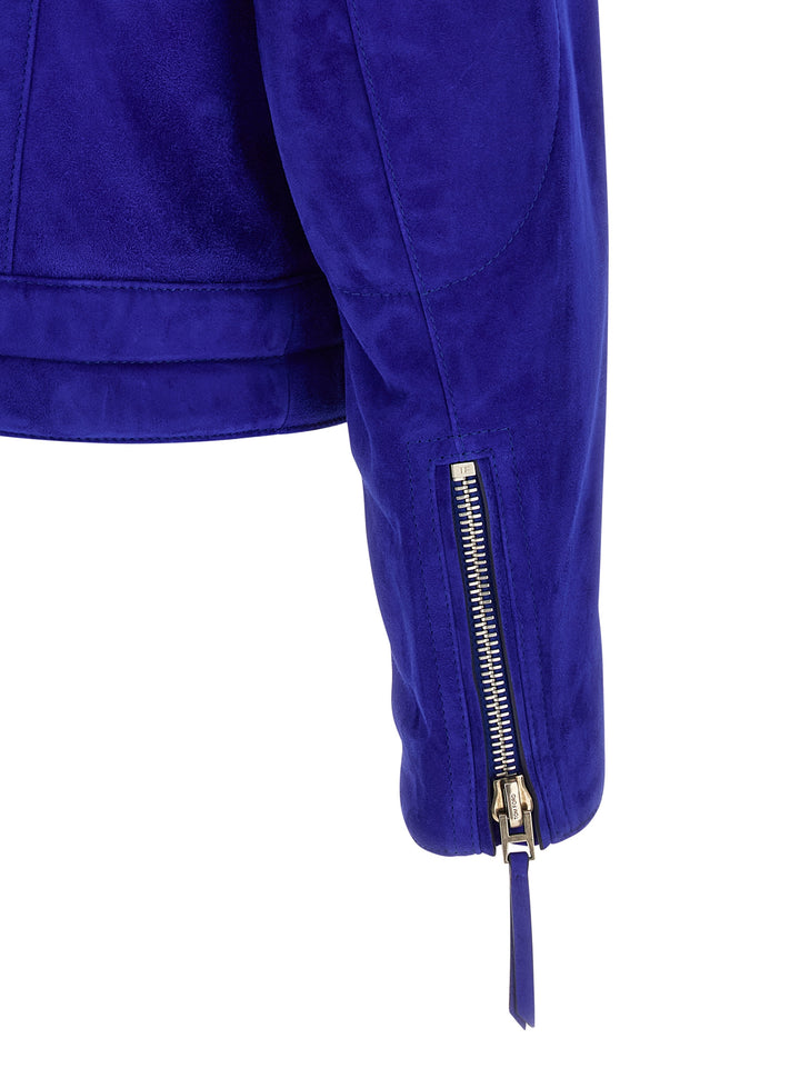 Tom Ford Biker Jacket Puffer Jackets - Blu | fd14677e9b1d95e8b074ab24a5b7c386094165b9