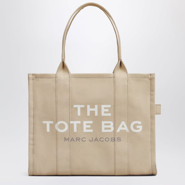 Beige Canvas Large Tote Bag