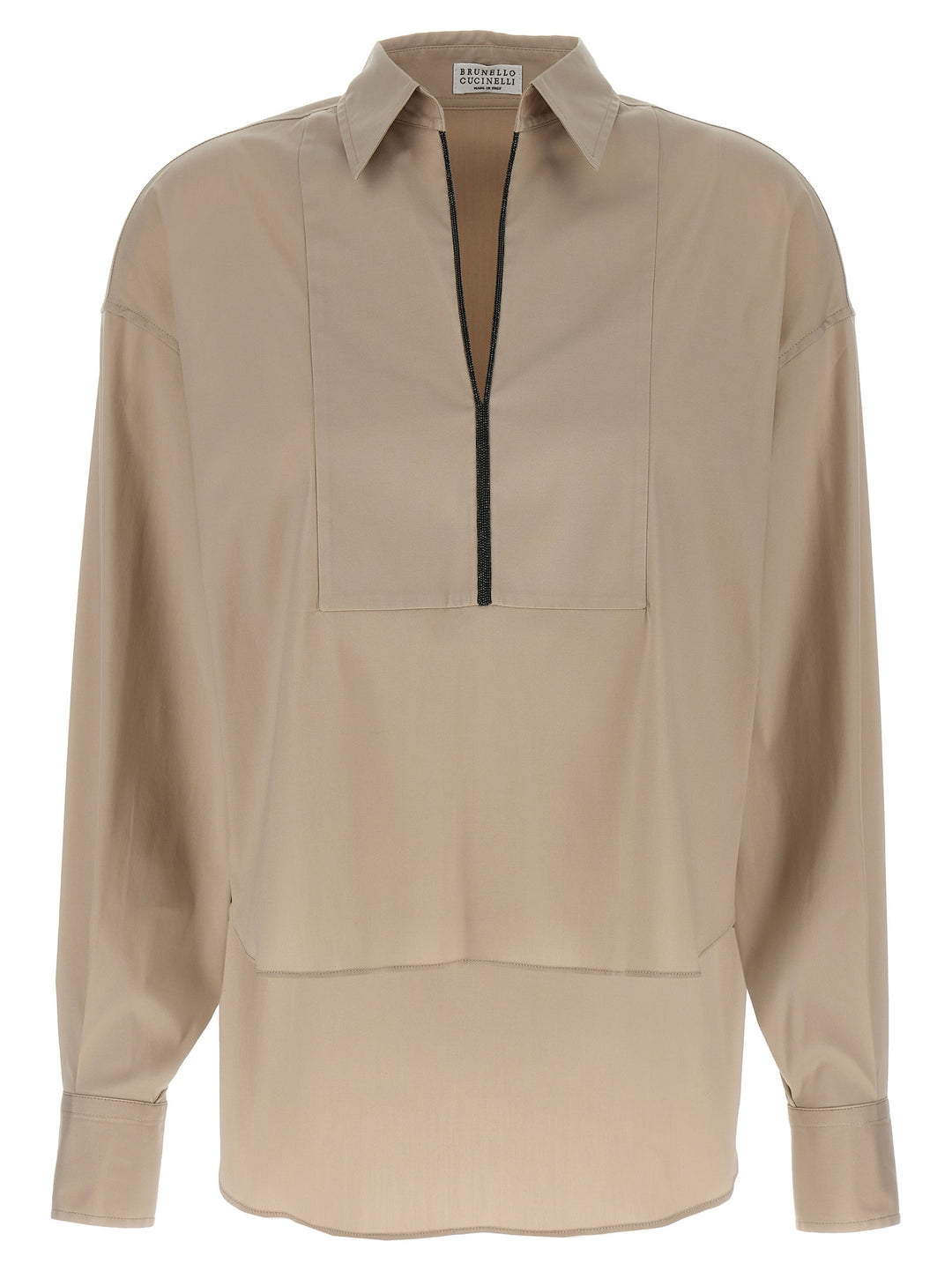 Brunello Cucinelli V-Neck Shirt Monile Camicie - Beige | d6014e0cb9cfa86194d1648baa66dc957a15bf75