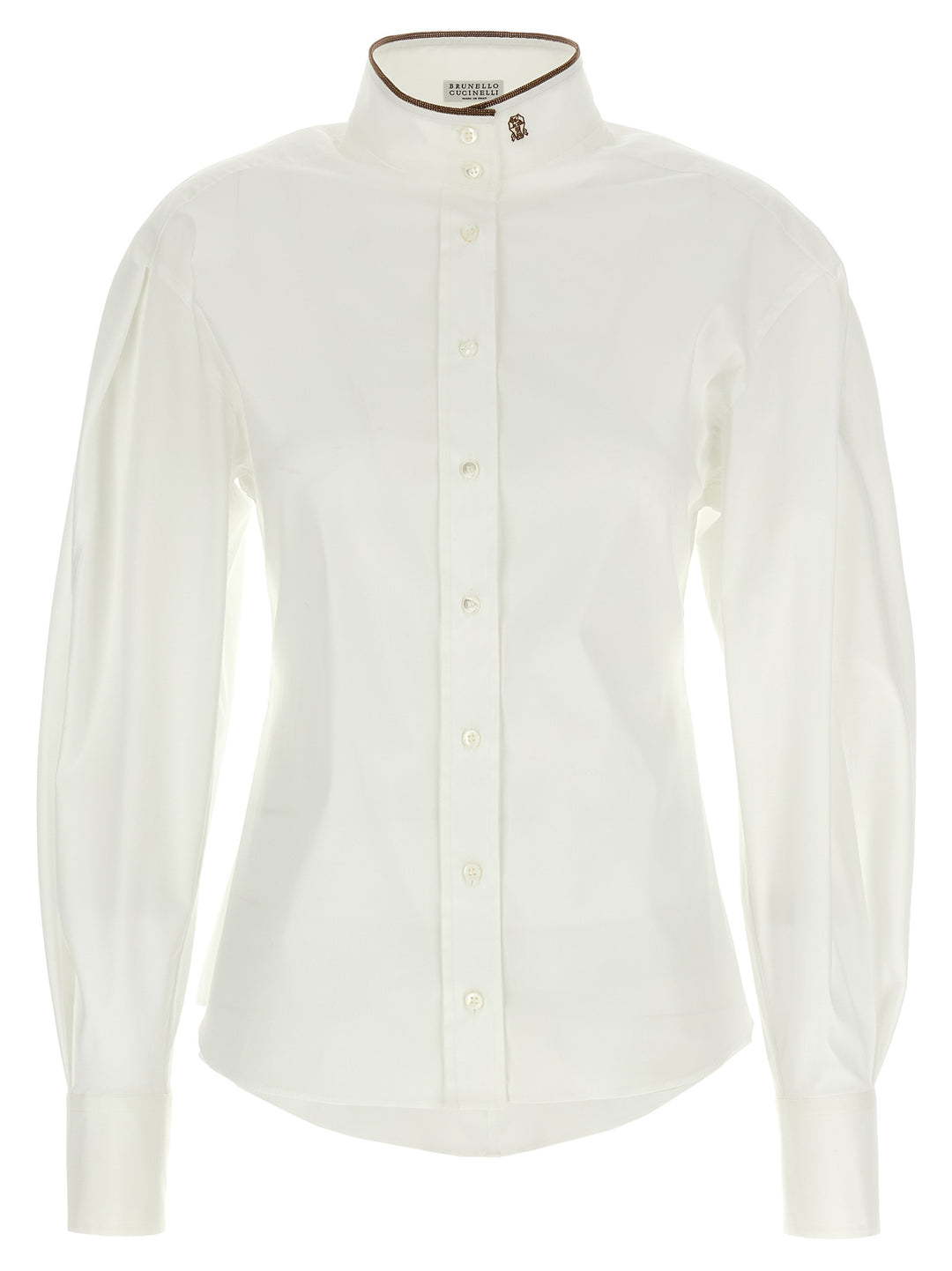Brunello Cucinelli Shiny Collar Detail Camicie - Bianco | abd0e40b3f819b3cabc24f9b1d2e9f98923e3ee1