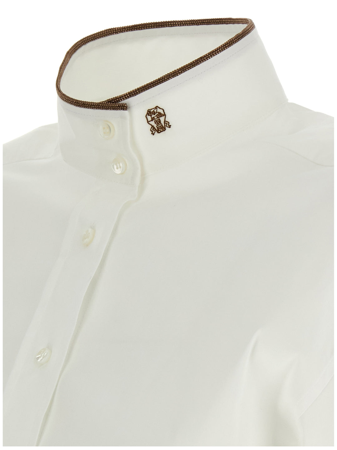 Brunello Cucinelli Shiny Collar Detail Camicie - Bianco | 2c488759989c9a7814786ba690038aacd925a0e3