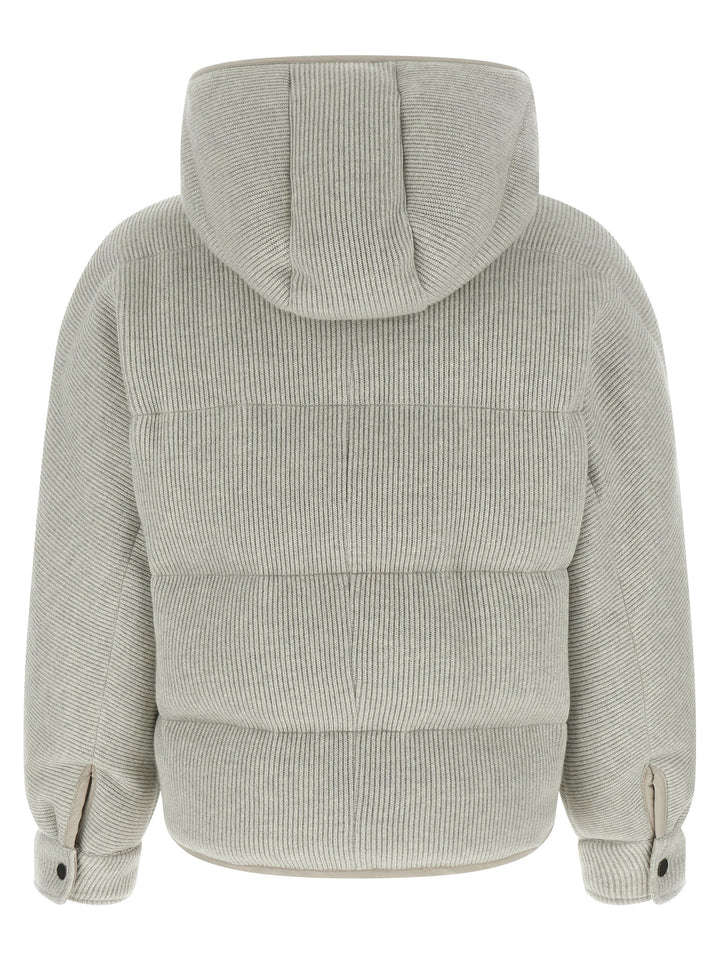 Brunello Cucinelli Lame Wool Down Jacket Piumini, Parka, Giacche casual - Silver | 886e2617ebca441e51f8069ca559f61bad5150d6