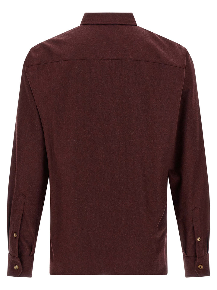 Brunello Cucinelli Flannel Overshirt Camicie - Bordeaux | 61849bf508c0a3bf9bf64a1c8a761f5f9160f92c