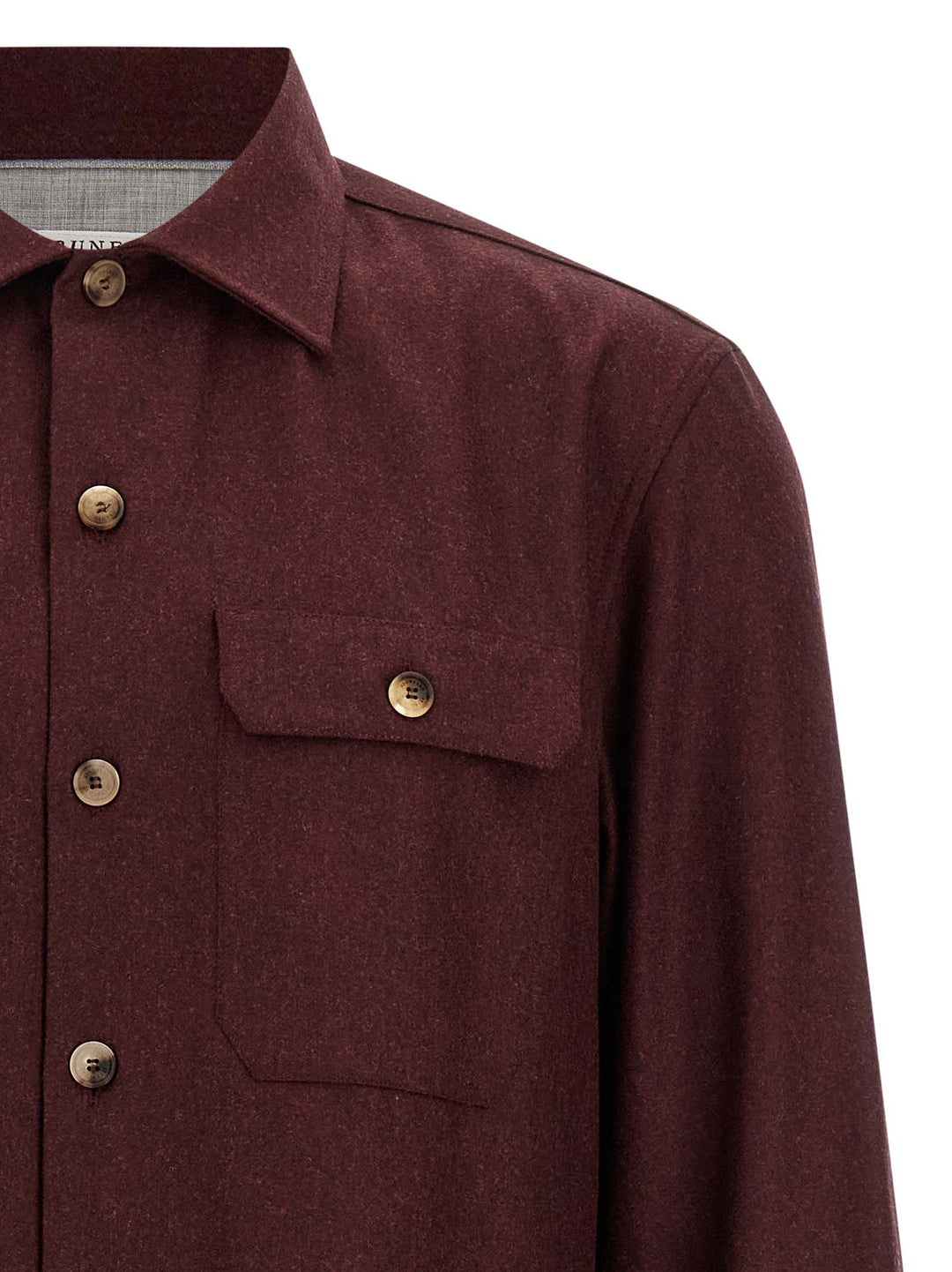 Brunello Cucinelli Flannel Overshirt Camicie - Bordeaux | c170367c6ae849ce3060012111fc8d5581e22d2e