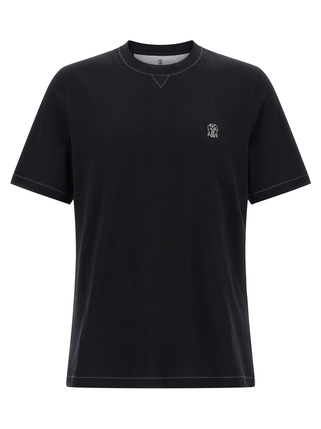 Brunello Cucinelli Logo Embroidery T shirt - Nero | 40bfdf052df39a517373ba32982ee11b763f6897