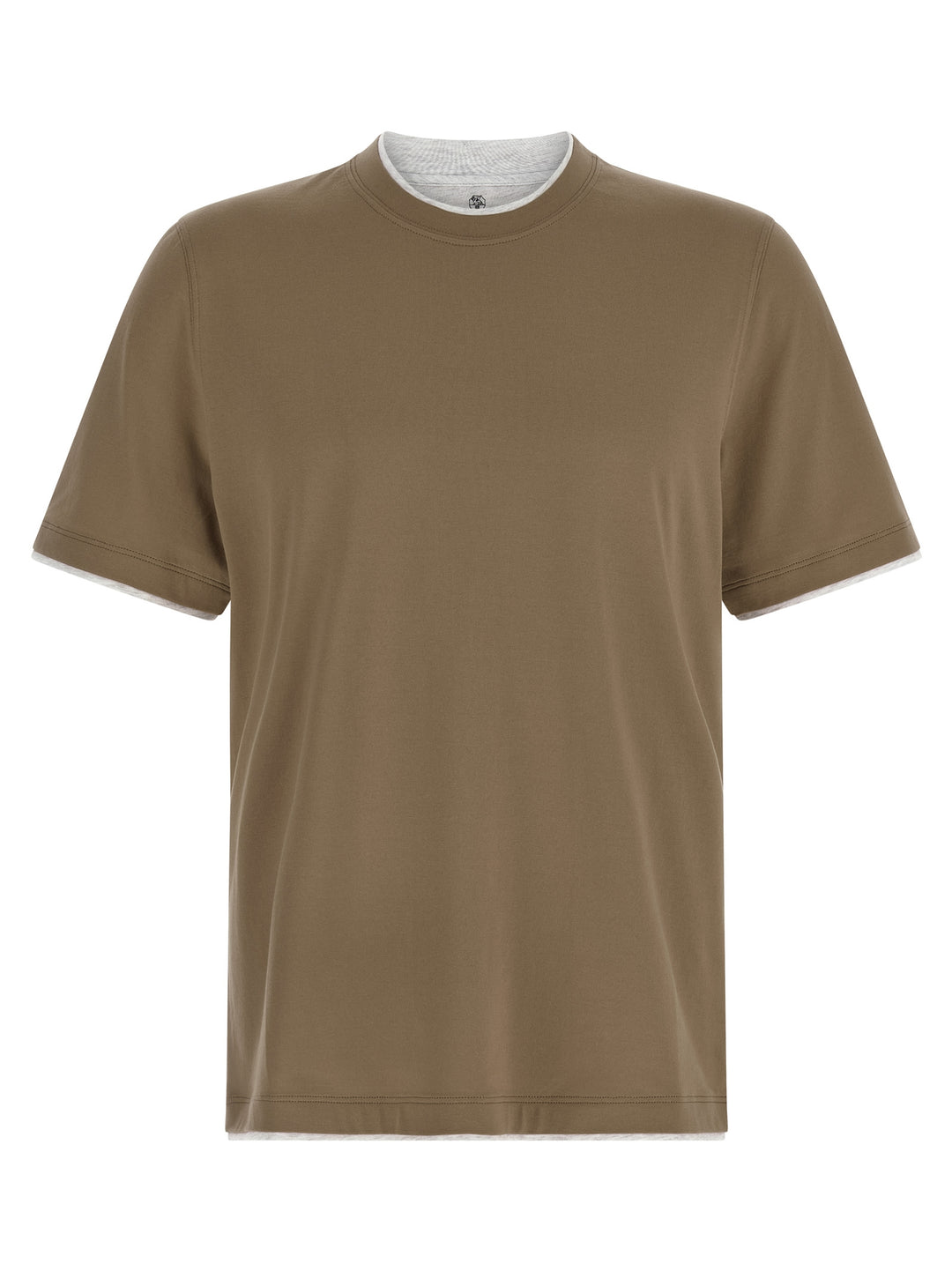 Brunello Cucinelli Double Layer T shirt - Beige | 6303cc908dea9b749a1bb457a62142b0d29f1739