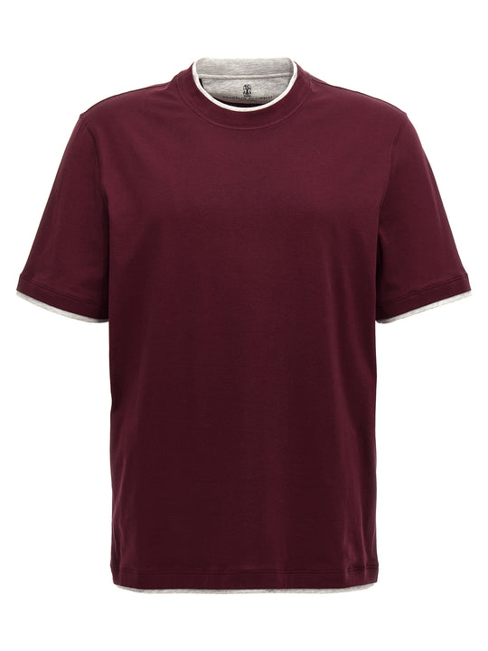 Double Layer T Shirt Bordeaux