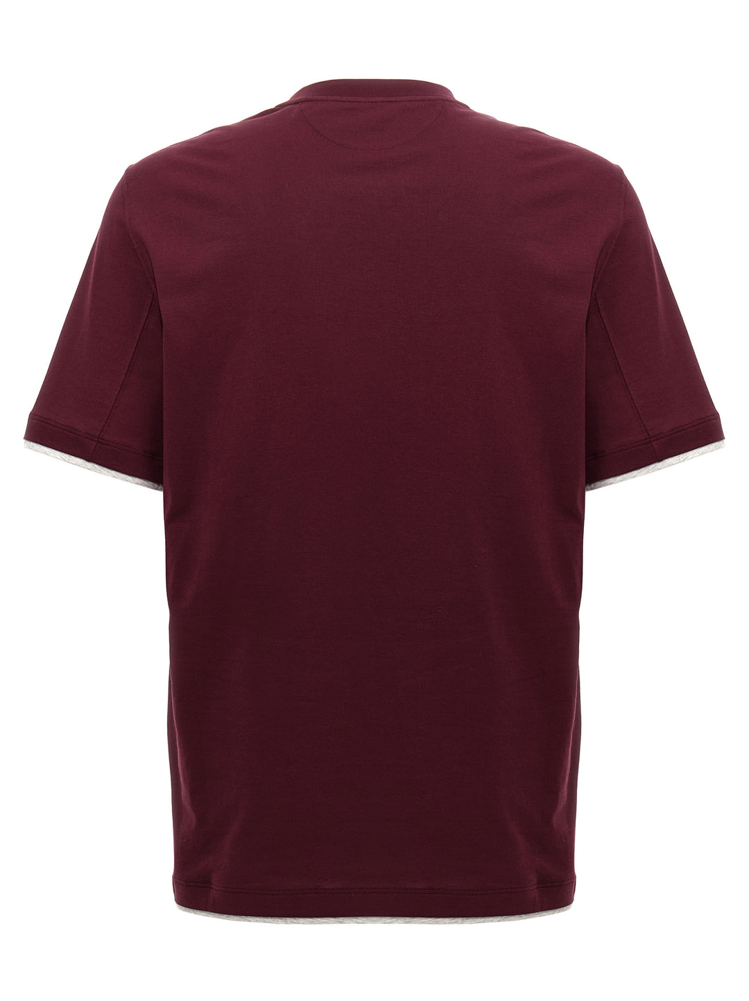 Brunello Cucinelli Double Layer T shirt - Bordeaux | fb1dcaab7c2f4840850007298078a912701620eb