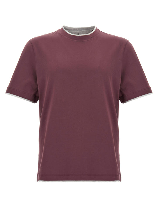 Double Layer T Shirt Bordeaux
