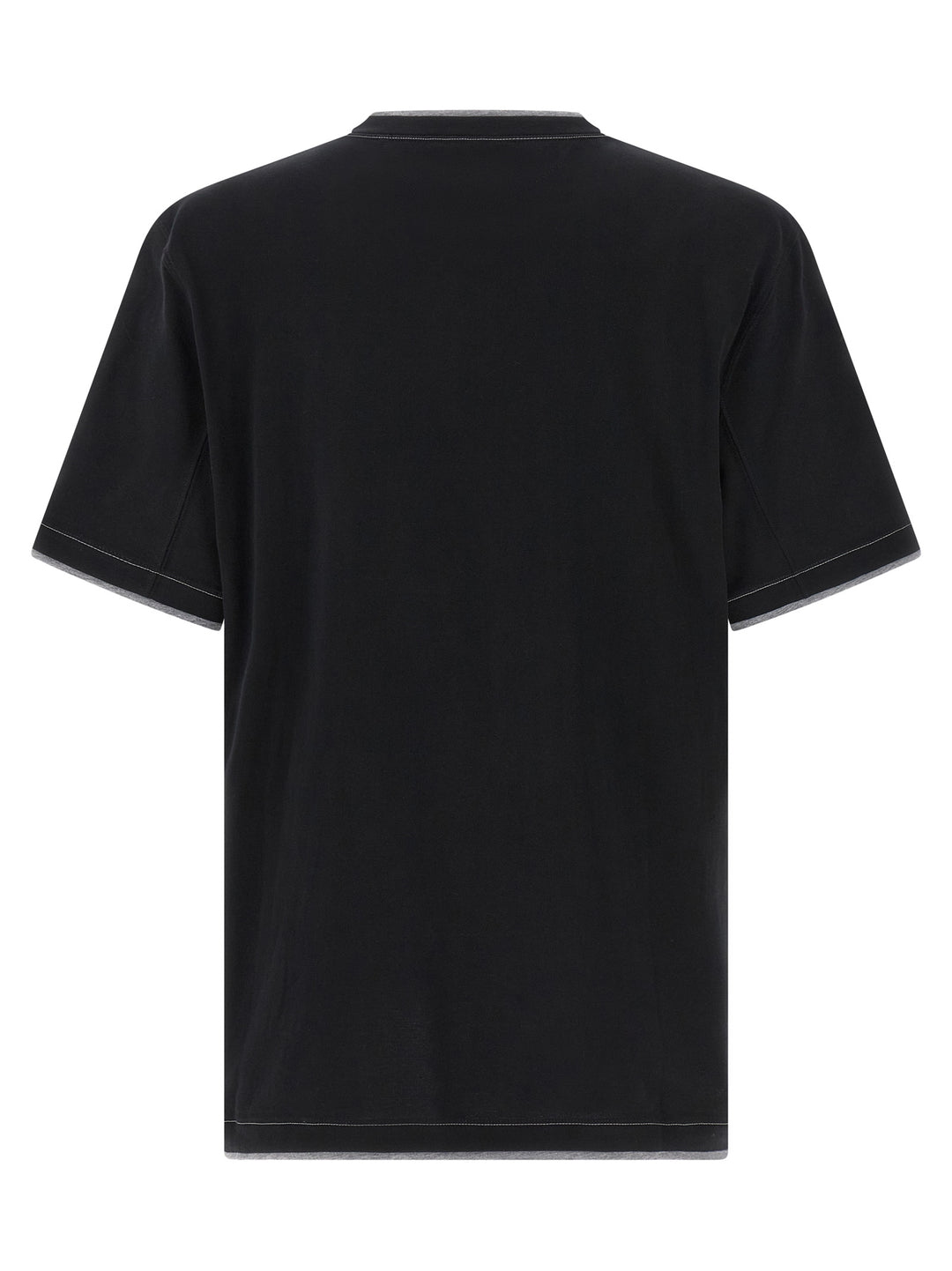 Brunello Cucinelli Double Layer T shirt - Nero | 21ca35c9557b8f747184e4a78c720b9f509cdb3c