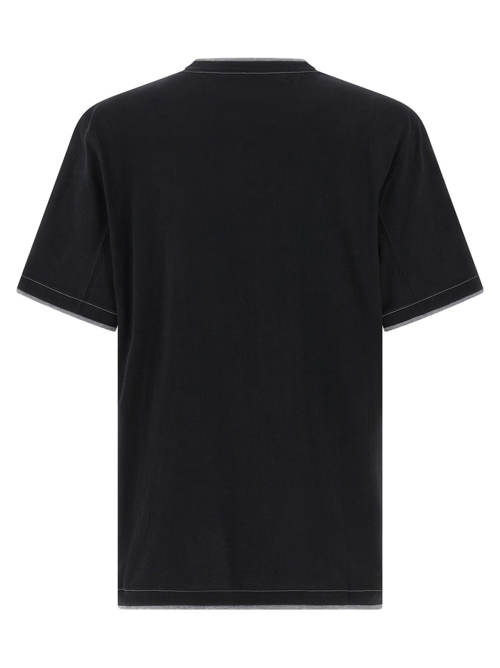 Brunello Cucinelli Double Layer T shirt - Nero | 21ca35c9557b8f747184e4a78c720b9f509cdb3c