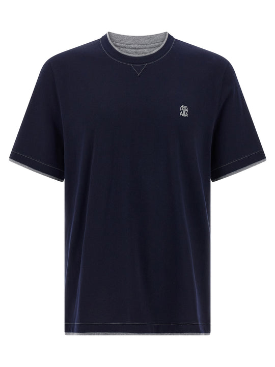 Double Layer T Shirt Blu