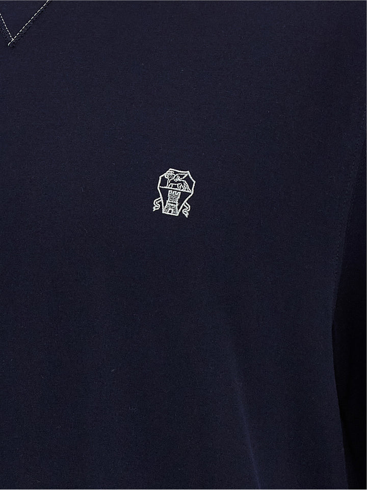 Brunello Cucinelli Double Layer T shirt - Blu | 4edea3def4f1d35b3eb6e093c16d8acb9b5c676e