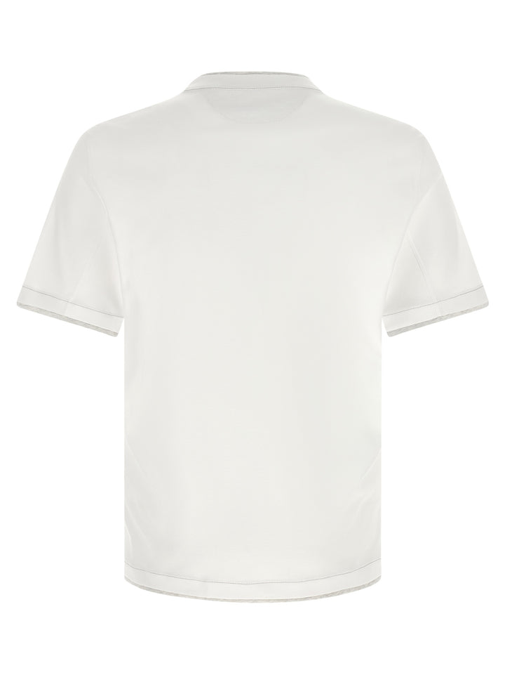 Brunello Cucinelli Double Layer T shirt - Bianco | dffe6fb82ec5a9d2d1a96a21bc1f8816df3c9354