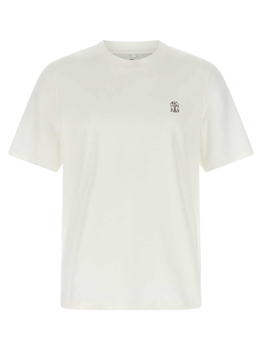 Brunello Cucinelli Logo Print T shirt - Bianco | e97556b47e8f680b5f6b27f3e55fd2391e913233