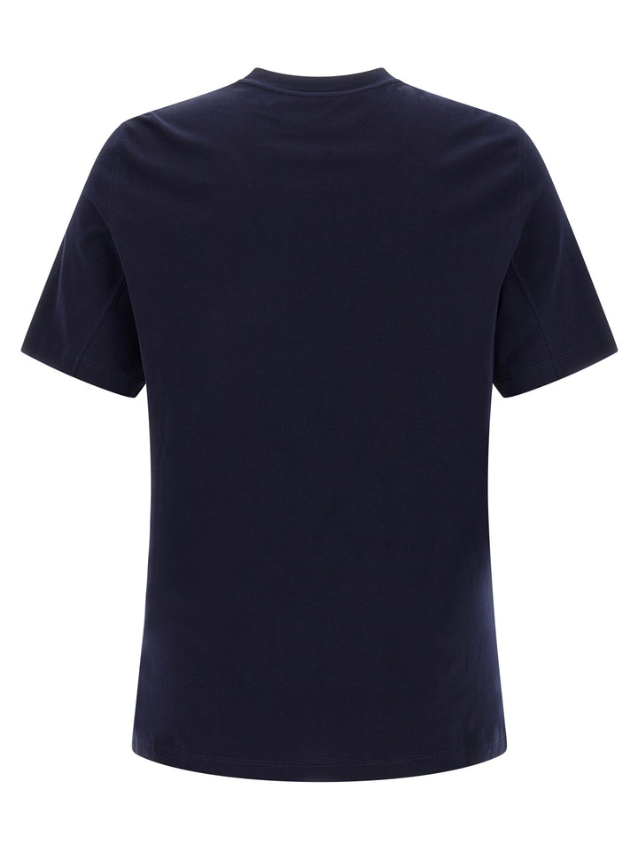 Brunello Cucinelli Logo Print T shirt - Blu | be29471284e8d6c81118170cfacba5dd3cc89b12