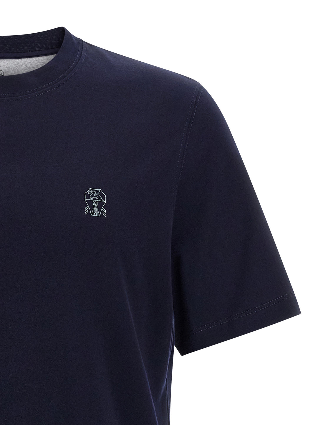 Brunello Cucinelli Logo Print T shirt - Blu | 806fdfba46aa5936a3d975e7262a8680ee8a1aeb