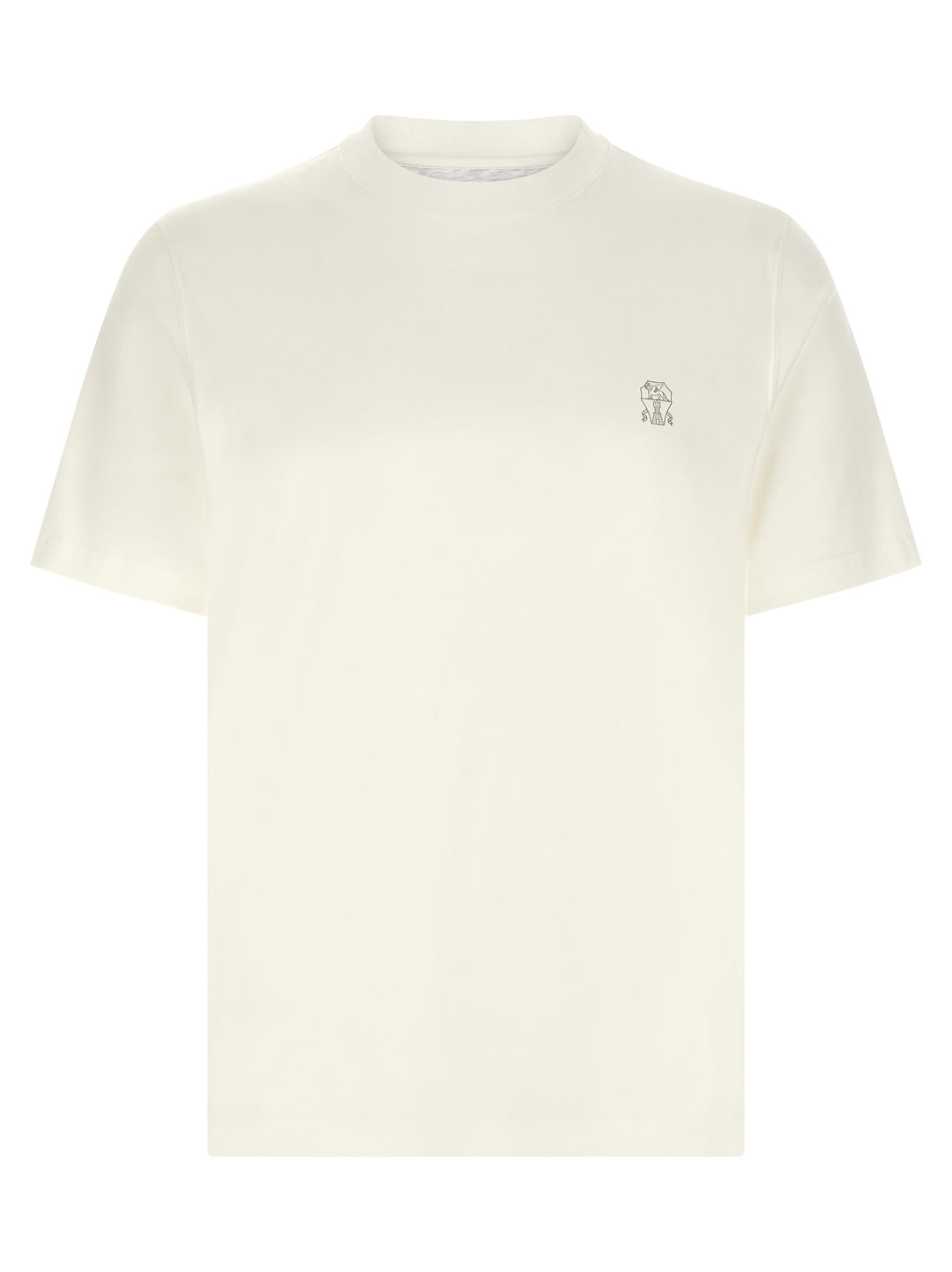 Brunello Cucinelli Logo Print T shirt - Bianco | f617d689a4cd43f710be06bcf56a4fadf1040ddd