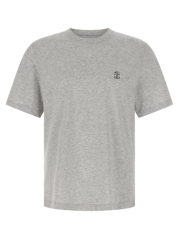 Brunello Cucinelli Logo Print T shirt - Grigio | 6cf7265c7740e5db5da8e2a875da2636ba9e1168