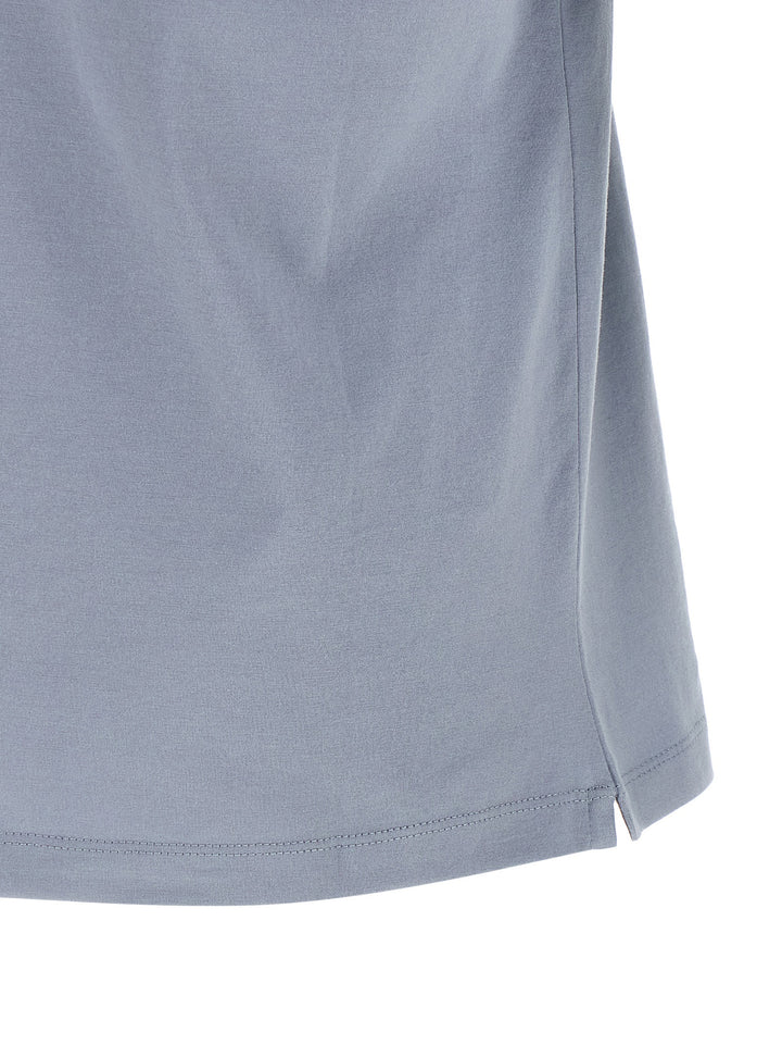 Brunello Cucinelli Logo Print T shirt - Celeste | 58fe1384880540a0c648eee5ca8bad25cb5406a4