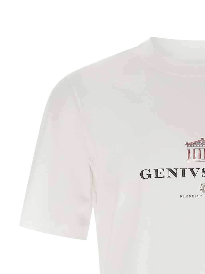 Brunello Cucinelli Genius Loci T shirt - Bianco | 21f69f183cd7a46c19f38c3e71a6d7187419d916