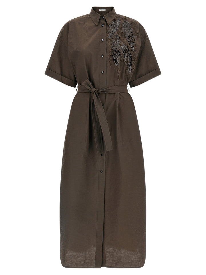 Brunello Cucinelli Dazzling Seabed Embroidery Abiti - Marrone | 760b2e5c002d049e95ad95805c333753d5136e89