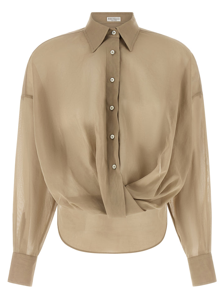 Brunello Cucinelli Taffeta Shirt Camicie - Beige | fcea031cbe64cb531e2b1b7a90782ae62a5615b4