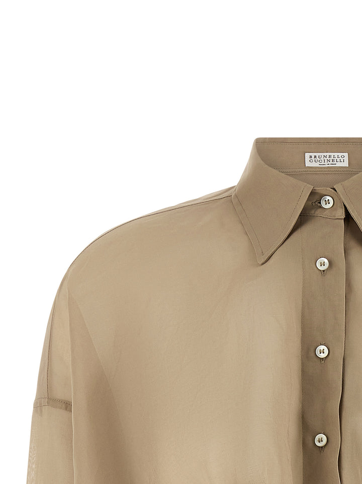 Brunello Cucinelli Taffeta Shirt Camicie - Beige | 33466758b955873cce4e611b2a1b4559ed86059d