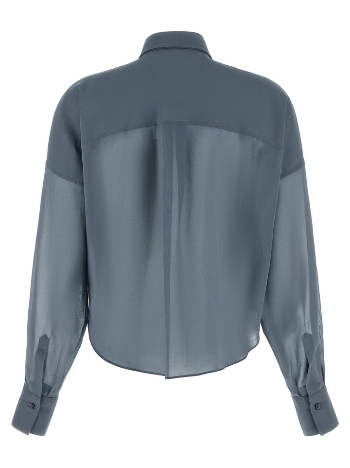 Brunello Cucinelli Taffeta Shirt Camicie - Blu | 66c408be6fe26bdc1232ff32b3bea1ef2b051a67