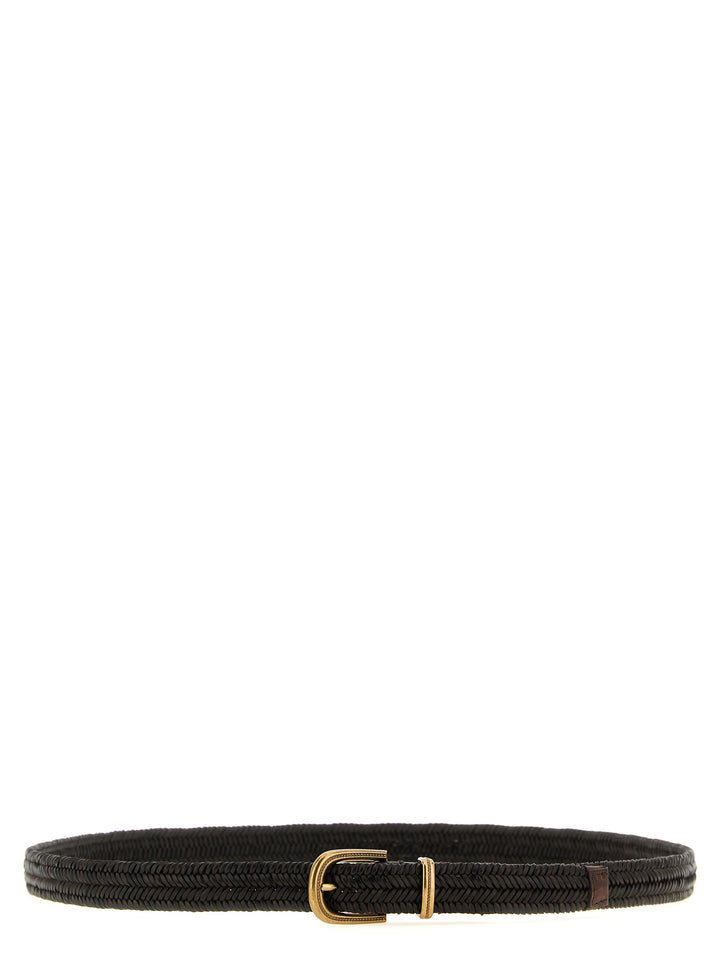 Brunello Cucinelli Stretch Leather Belt Cinture - Marrone | 97ab50a8e14434c039689bdd16d8b169443ca36e