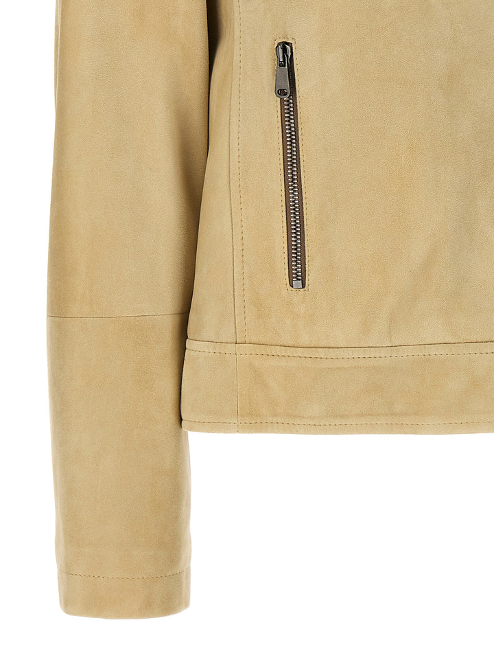 Suede Jacket Giacche Beige