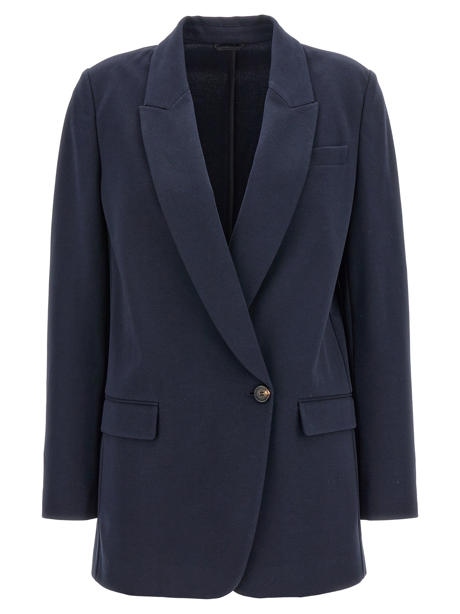 Double-Breasted Jersey Blazer Blazer And Suits Blu