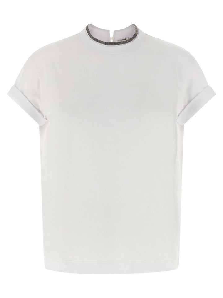 Brunello Cucinelli Monile T shirt - Bianco | e95e257c4fbf8f2050516c3e11d23586a92d49c2
